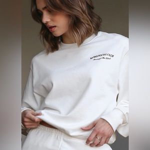 Best Friend Crewneck Sweatshirt in Cream / White by Brunette The Label